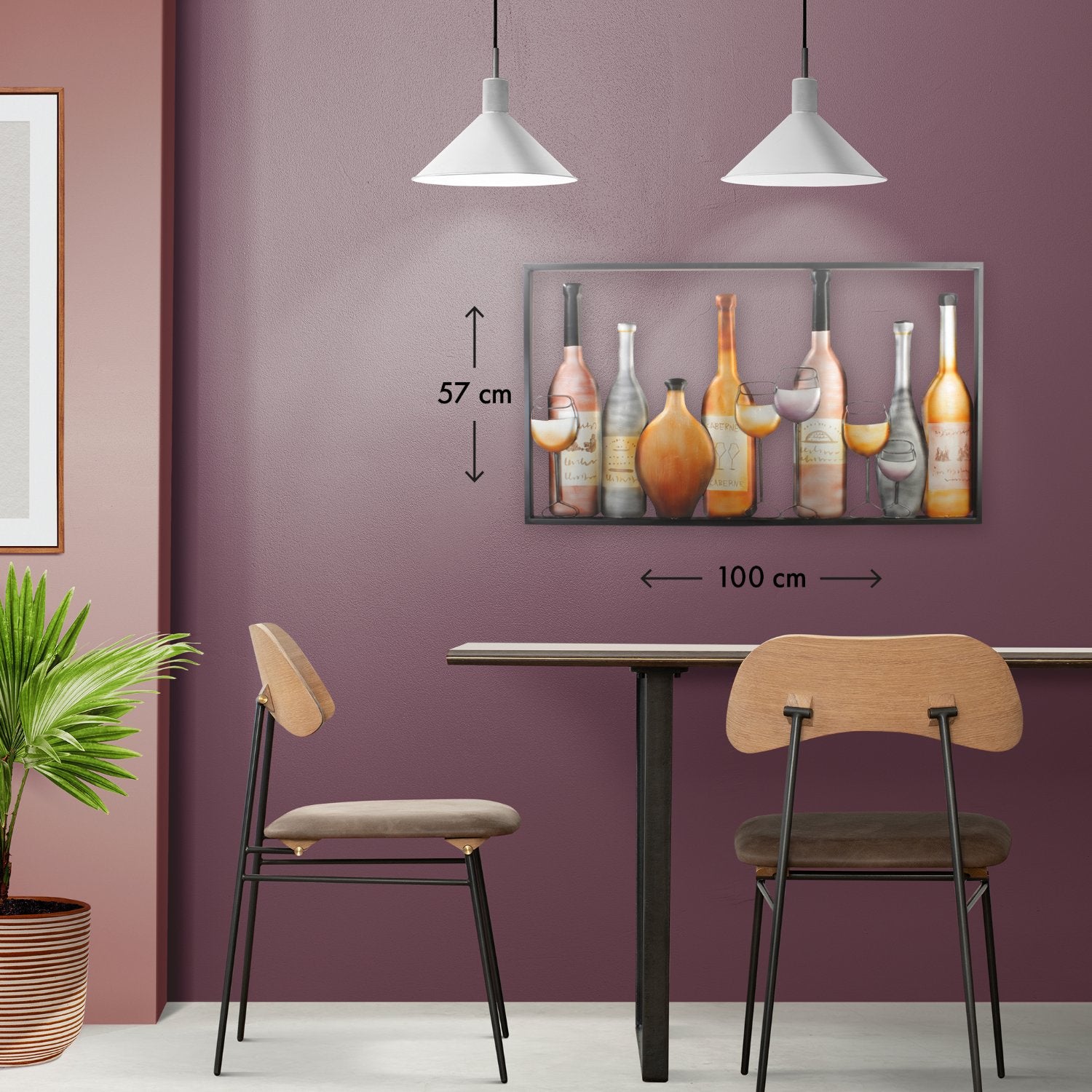 Flesssen en glazen - 100x57 cm