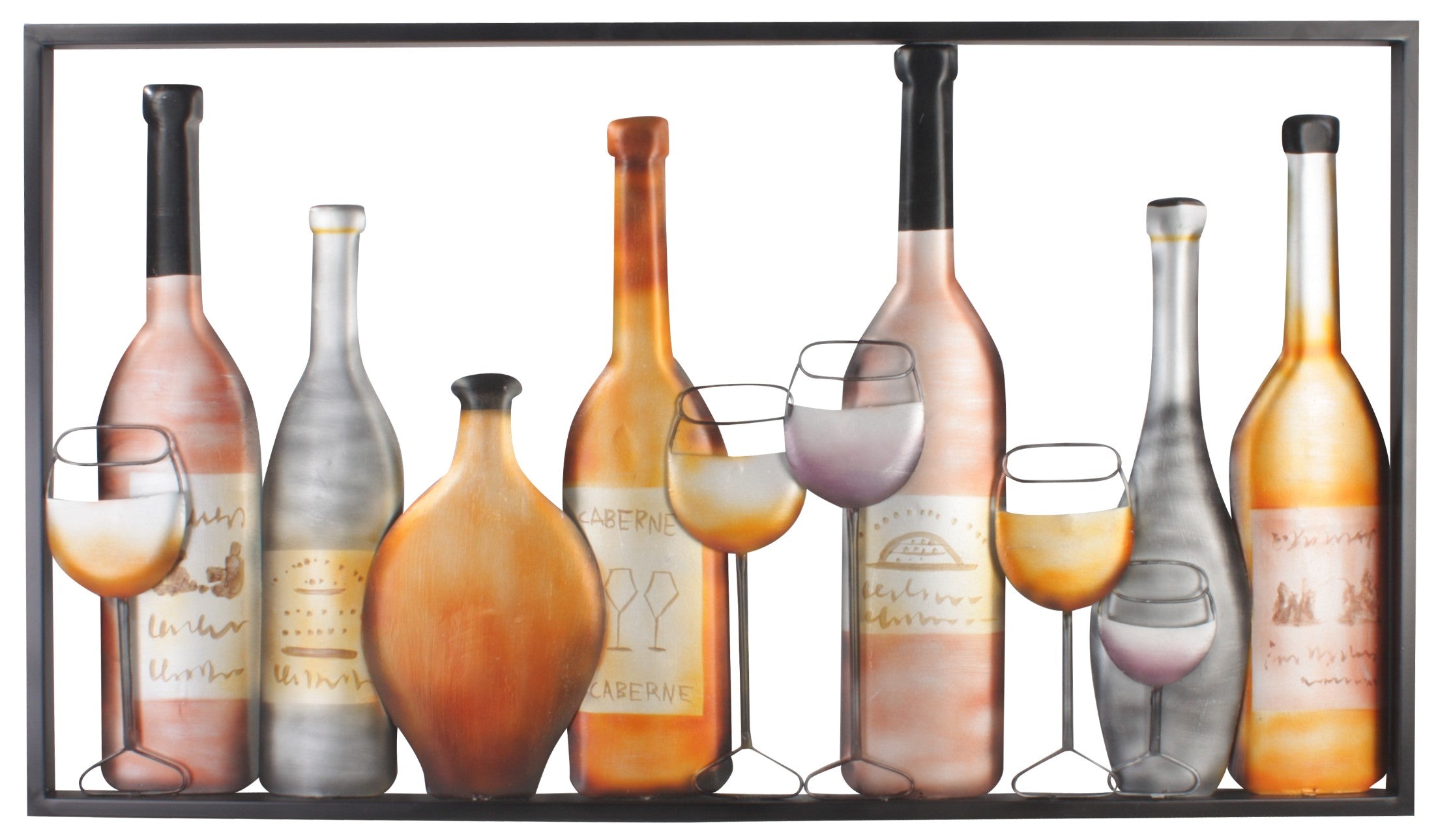 Flesssen en glazen - 100x57 cm